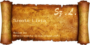 Szente Lívia névjegykártya